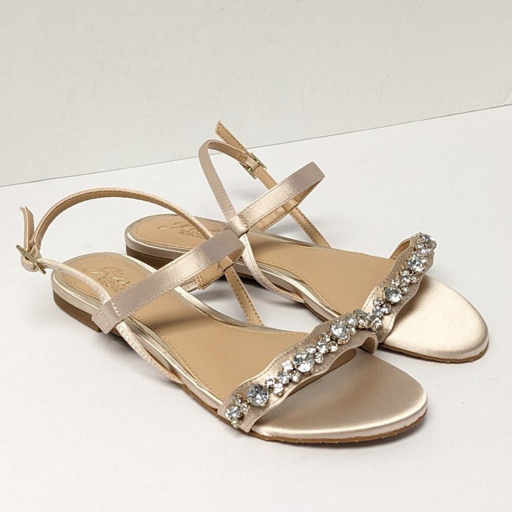 Badgley Mischka Osmond Dress Sandals, Champagne, Women's 6 M